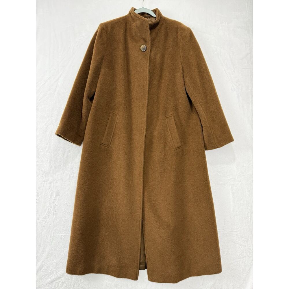 Vintage Talbots Women’s Wool Blend Hidden Button Coat Brown Size 14